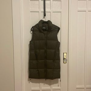 Zara green puffer vest